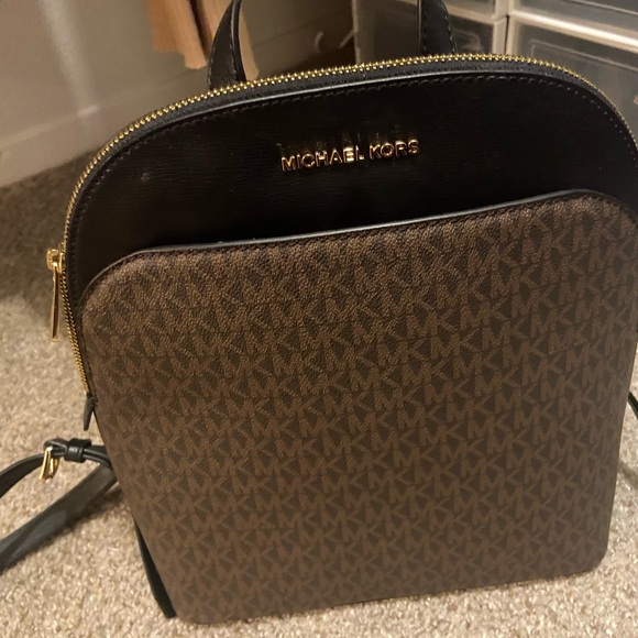 michael kors backpack “emmy” brown black bag main image 8